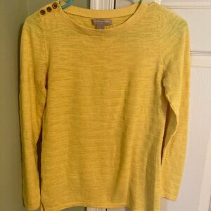 Banana Republic Women’s XS Yellow Sweater with Button Detail